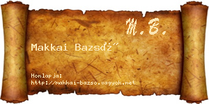 Makkai Bazsó névjegykártya